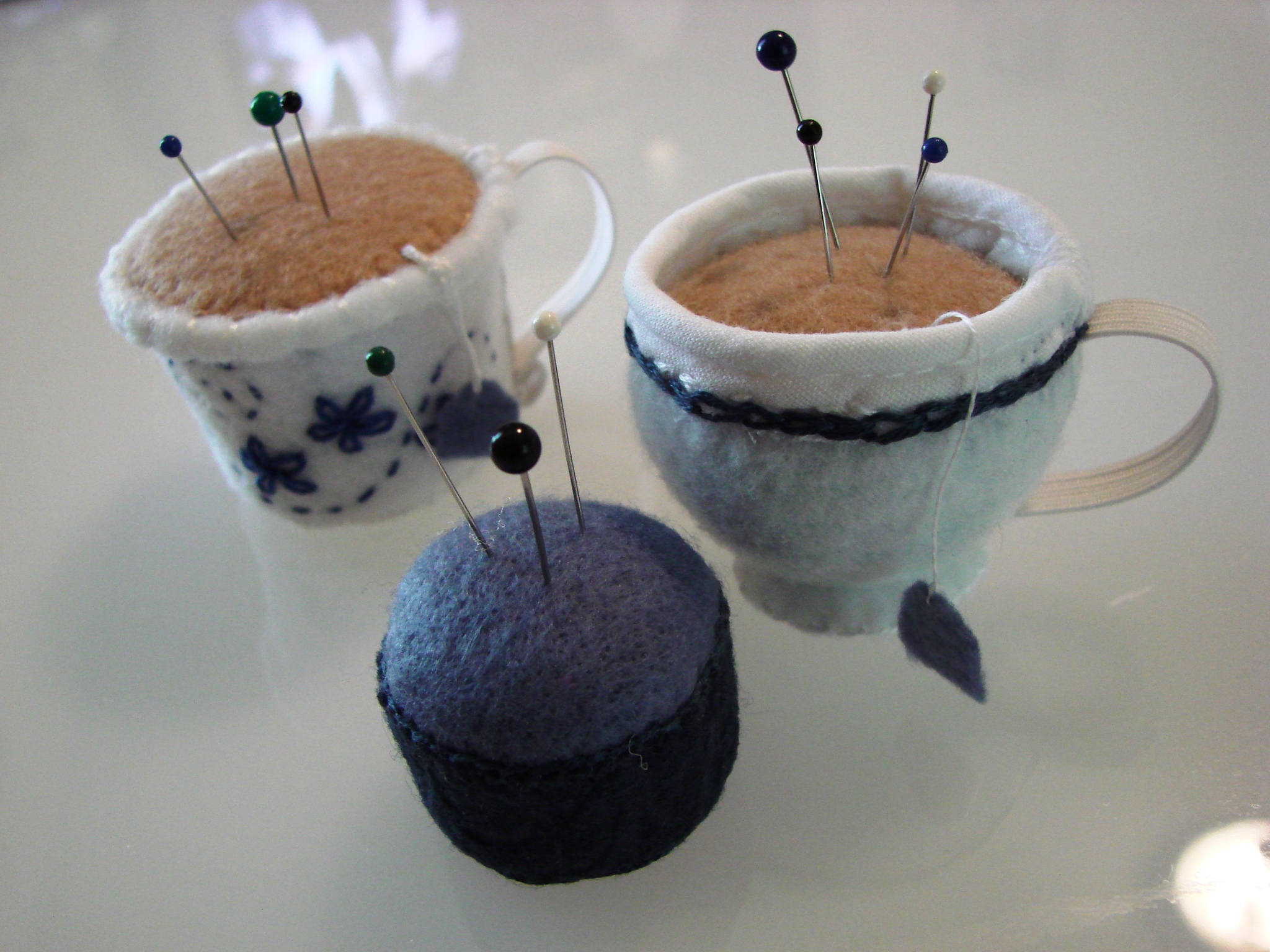 Tiny teacup pin cushion