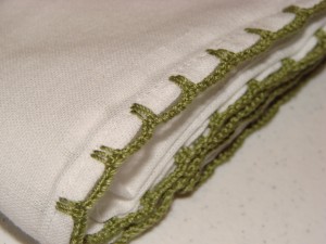 Needle crochet edging