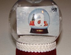 Gift card snow globe